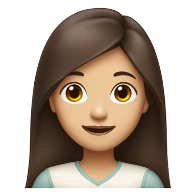 asian girl with long chocolate hair smiling sticker