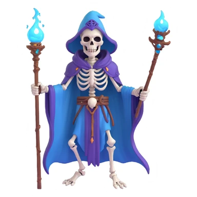 sinister skeletal lich mage with skull staff and dark magical aura sticker