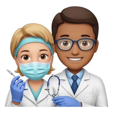 Dentist with patient sticker