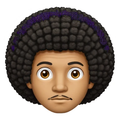  Afro not smiling and black skin color emoji male sticker