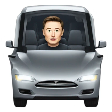 Elon musk riding in a Tesla cyber truck  sticker