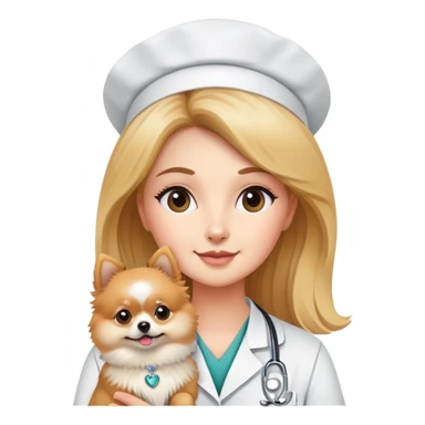 veterinary nurse with lulu pomeranian sticker