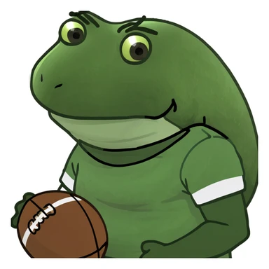 bufo in a football suit sticker