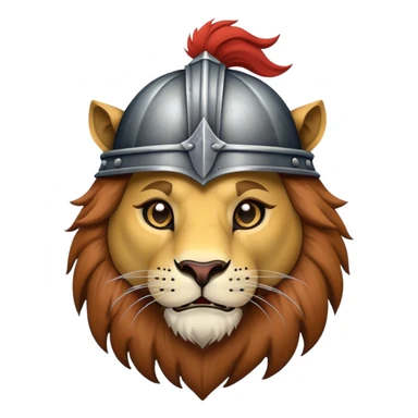 Lion sitting whit medieval helmet sticker