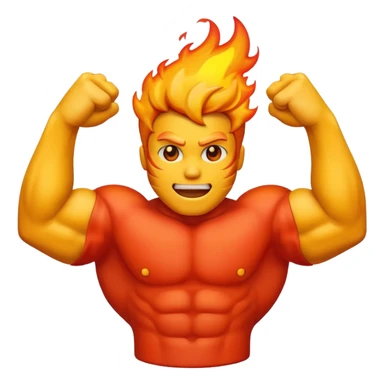 fire emoji add flex bicep behind it sticker