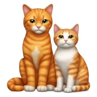 Big orange cat AND small tricolour kitty sticker