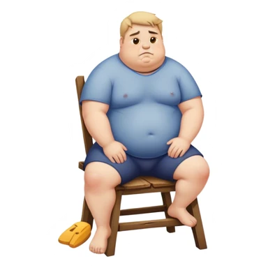 Fat guy sitting on a broken chair sticker