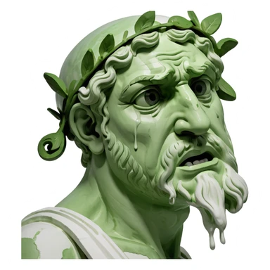 crying greek statue sticker