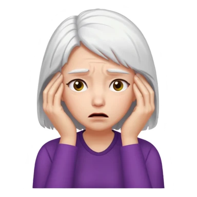 female white hair face palm
 sticker