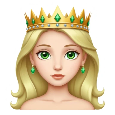 beautiful princess with striking green eyes and a crown sticker