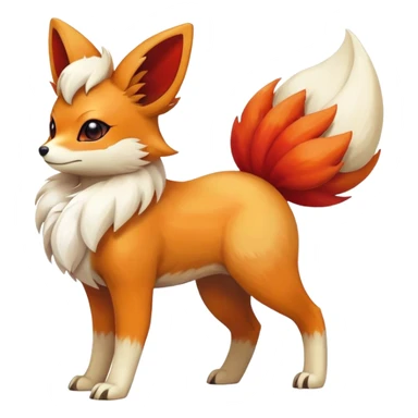 Fennekin-Eevee-Vulpix-Fakémon-hybrid-creature (full body)  sticker
