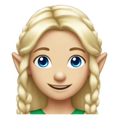 happy elf girl blond hair and blue eyes  sticker
