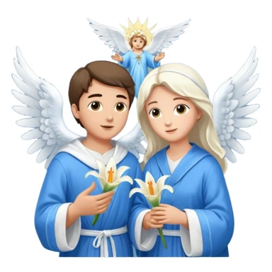 angel gabriel talking to mary sticker