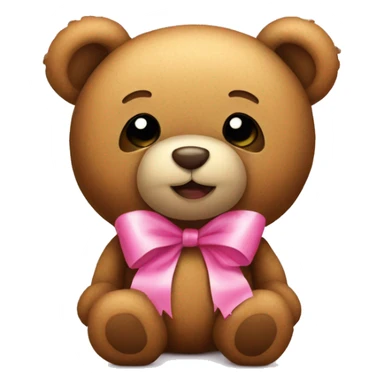 Teddy bear with a pink bow sticker