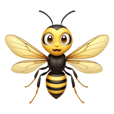 Cinematic Cheeky Wasp Portrait Emoji, Head tilted dramatically with an exaggeratedly shocked expression, featuring a slender, sharply striped body with wide, comically expressive eyes full of playful disbelief and animated, fluttering wings, Simplified yet hilariously expressive features, highly detailed, glowing with a slightly sassy glow, high shine, dramatic yet playful, stylized with an air of cheeky insect mischief, soft glowing outline, capturing the essence of a meme-worthy wasp that looks ready to buzz its way into viral fame! sticker