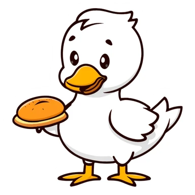 duck holding a bread loaf sticker