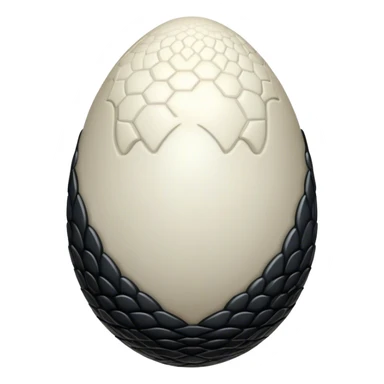 draco xenomorph alien egg with pale white and black skin and intricate scale patterns sticker