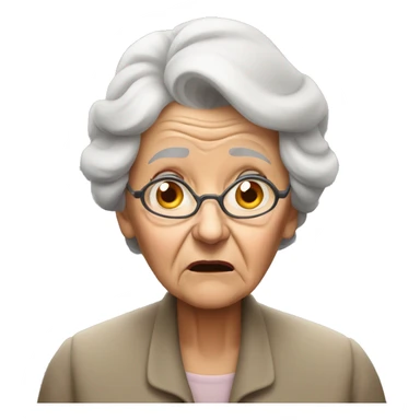 Old lady scared shocked  sticker