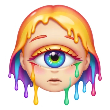 cute melted rainbow eye sticker