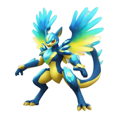 Celestial Powerful Shiny-Crystallic Colorful Vibrant Colors Flying Advanced Zeraora-Aurorus-Fakémon-Legendary-Pokémon-Creature Full Body sticker