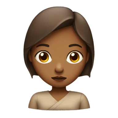 girl with brown her with folded arms and grumpy face sticker