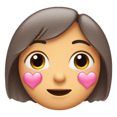 Blushing face with pink hearts around it  sticker