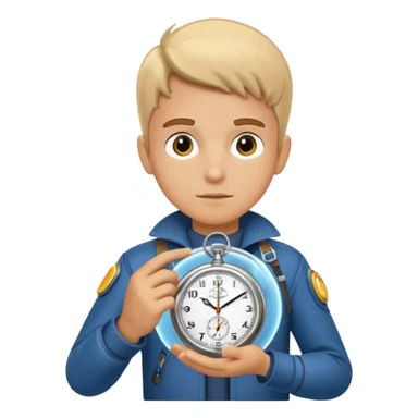 future Explorer with futuristic pocket watch sticker