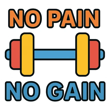 no pain, no gain sticker