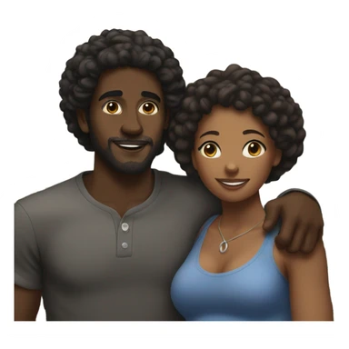 outdoor hug between black man and black woman  sticker