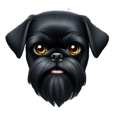 Black Brussels griffon with diamond sticker