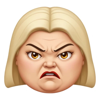 angry fat lady face profile sticker
