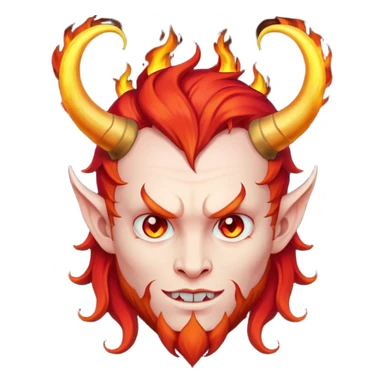 fire hair devil sticker