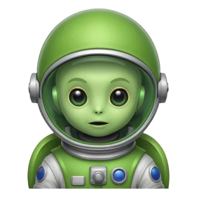 Alien Explorer – small green alien with antenna and space suit. sticker