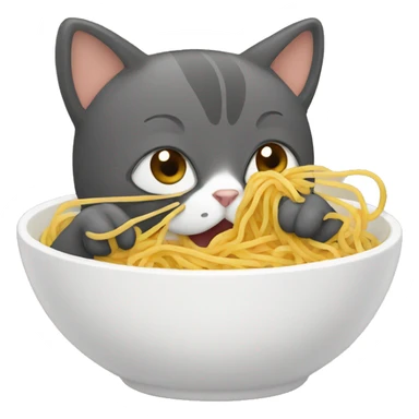 Cat eating spaghetti  sticker