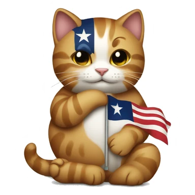 cat hugging texas flag sticker