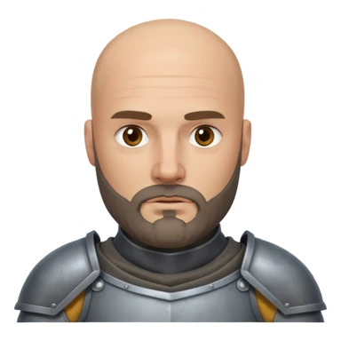 bald knight with beard, grey armor sticker