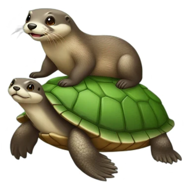 Loutre sur une tortue sticker