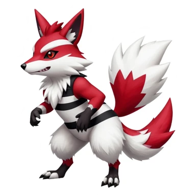 Shiny Red Anthro furry Zangoose-Obstagoon-Hybrid (full body) sticker