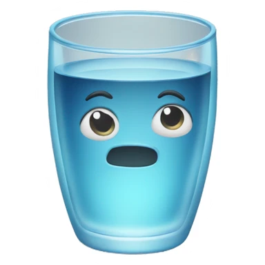 Water glass with water filled sticker