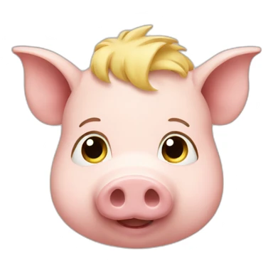 pig with blond hair sticker