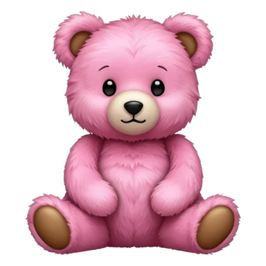 pink fur teddy bear sticker