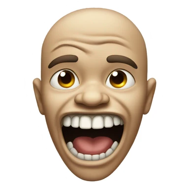 scrunched nose big teeth making scary face sticker