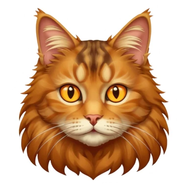 A Maine coon tabby cat emoji with yellow eyes  sticker