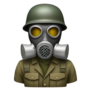 Us soldier ww2 in gas mask sticker