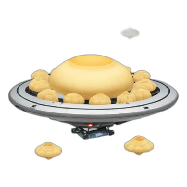 Flying UFO with dumplings sticker