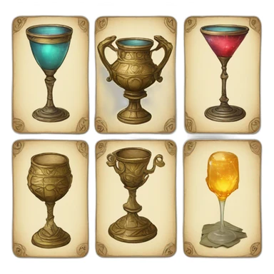 Carta del tarot de cuatro de copas  sticker