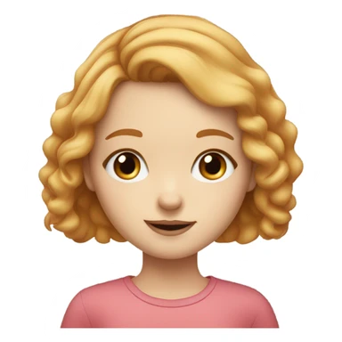 Strawberry blonde girl with grey eyes with round nose sticker
