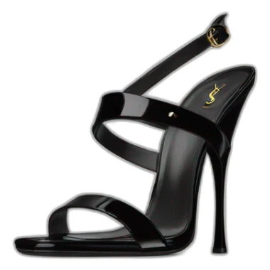YSL TRIBUTE heels SANDAL black PATENT LEATHER sticker