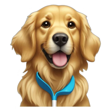 Golden retriever tennis racket ball sticker