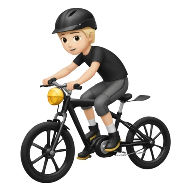 bike riding black bike blonde hair boy helmet sticker